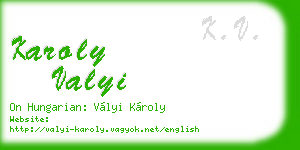 karoly valyi business card