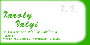 karoly valyi business card
